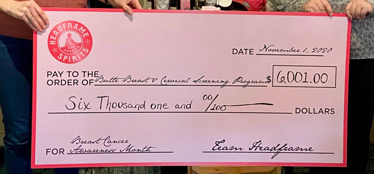breast cancer awareness donation check