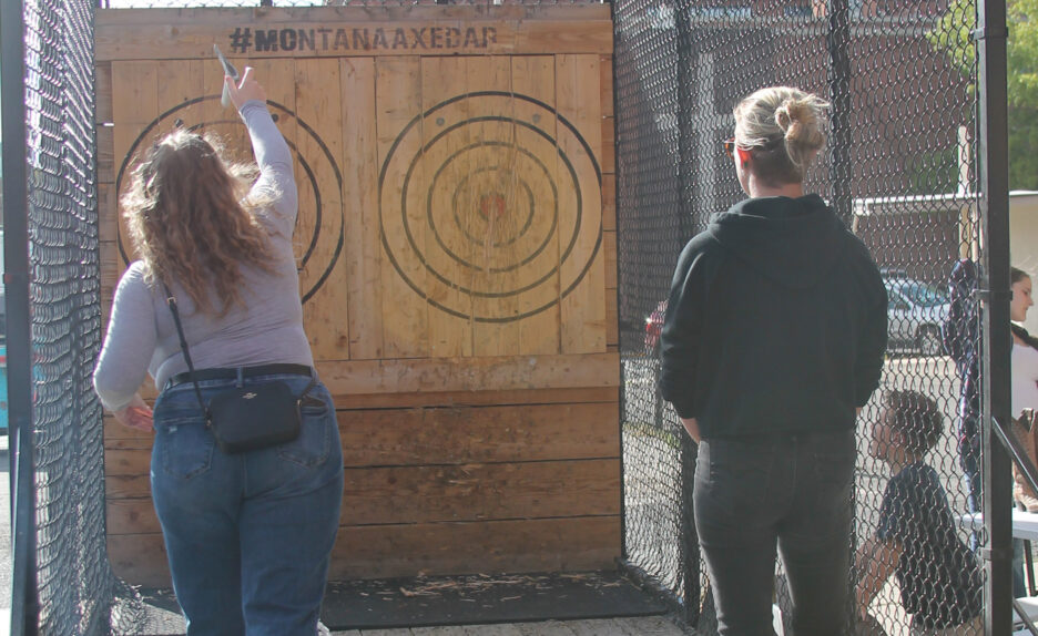 Headframe provides games during block party