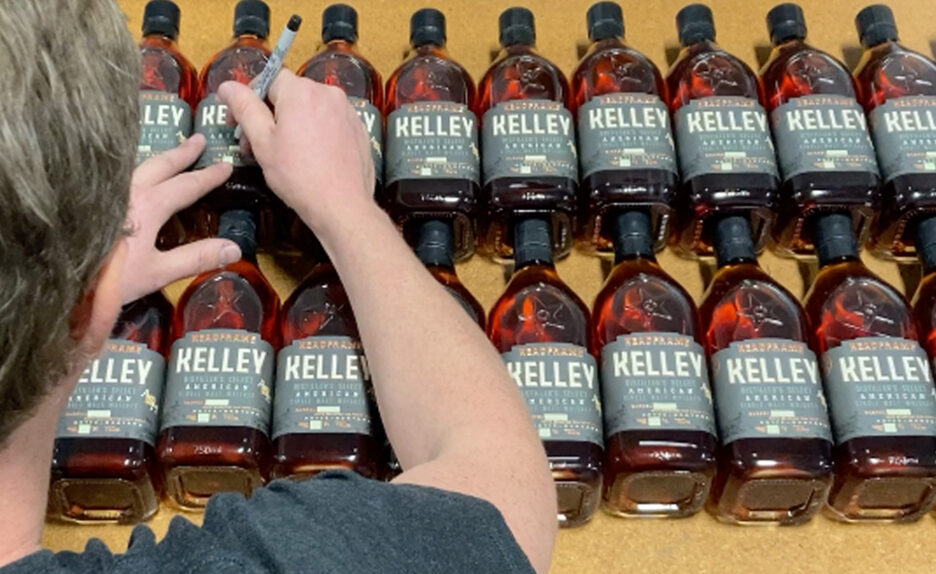 Single Barrel bottles get individually labeled