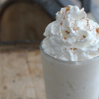 A delicious cinnamon roll milkshake