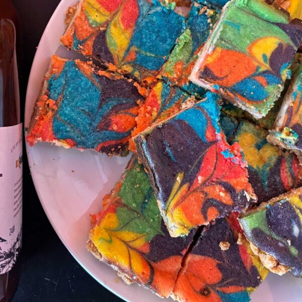 Rainbow Orphan Girl Cheesecake Bars - Headframe